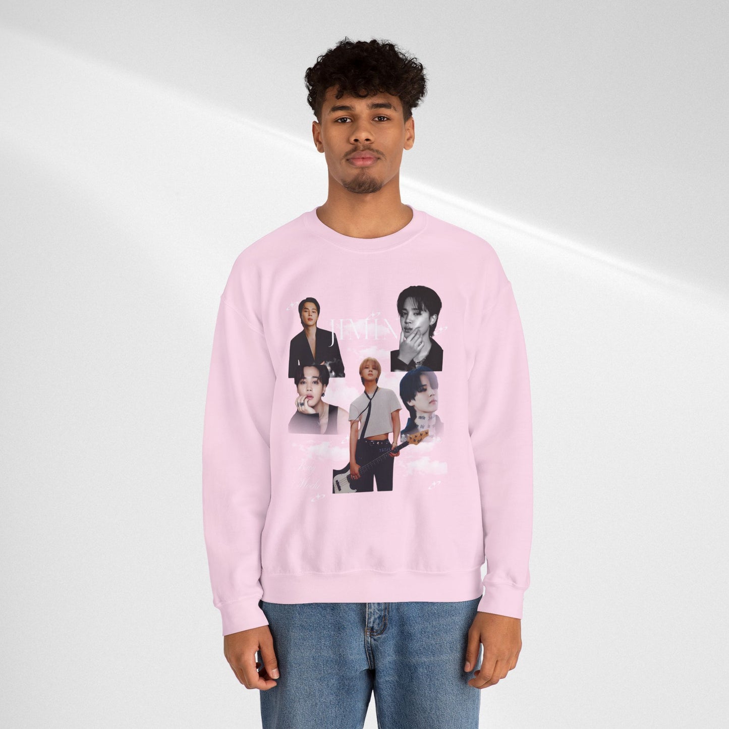 Crewneck Sweatshirt — K-pop JIMIN Collage Pullover (Band Member Design)