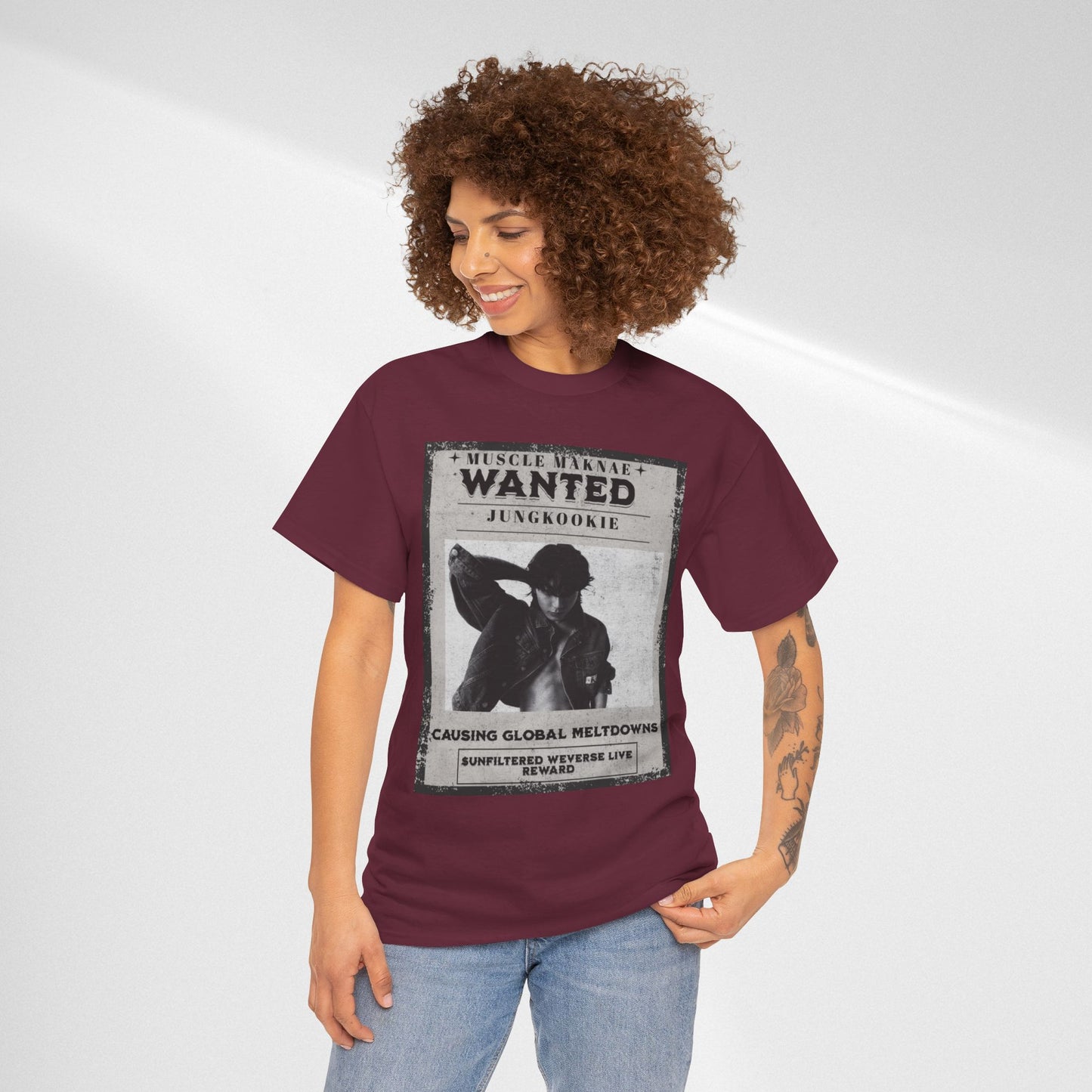 Wanted Poster T-Shirt — "Jungkookie" Vintage K-Pop Graphic Tee