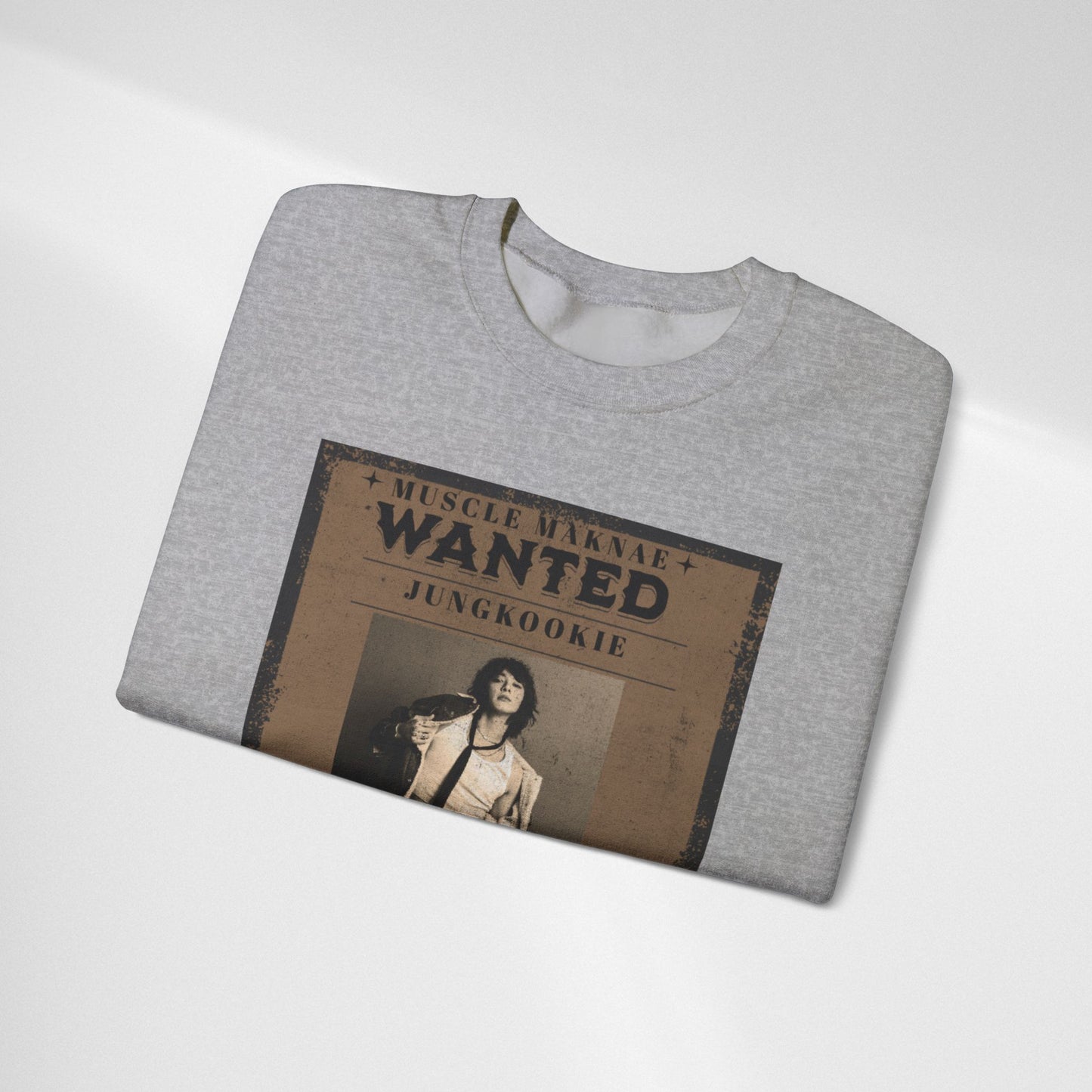 Crewneck Sweatshirt — Vintage JK'Wanted' Poster Graphic