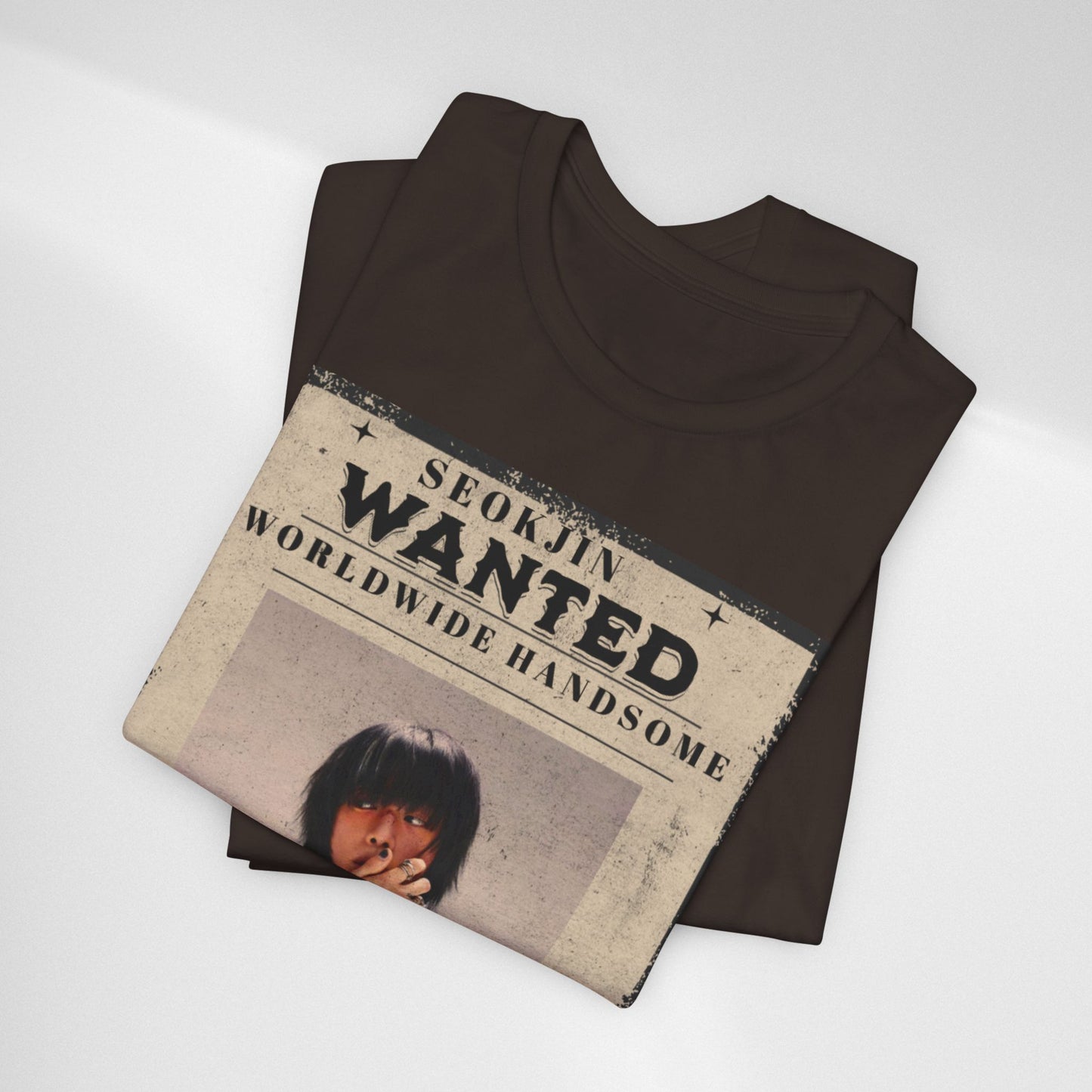 T-Shirt — 'Seokjin Wanted: Worldwide Handsome' Vintage Poster Tee