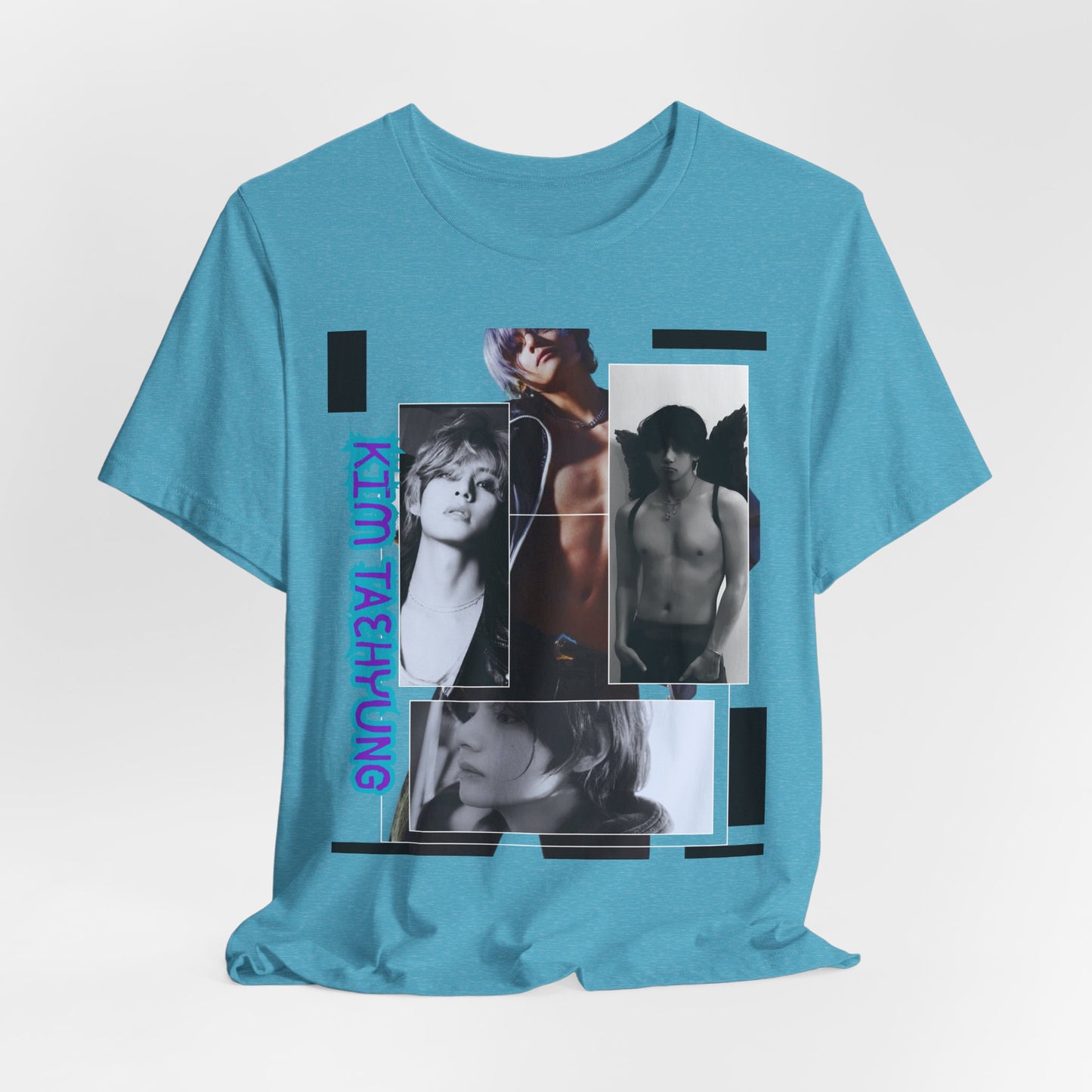 TAE Photo Collage Graphic Tee — Retro Black & White Portraits