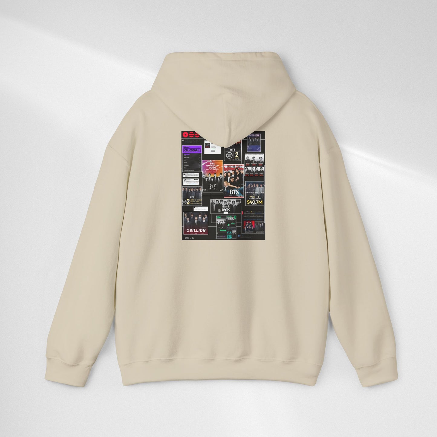 BTS ARIRANG Band Poster Collage Hoodie — Vintage Gig Tour Graphic Sweatshirt