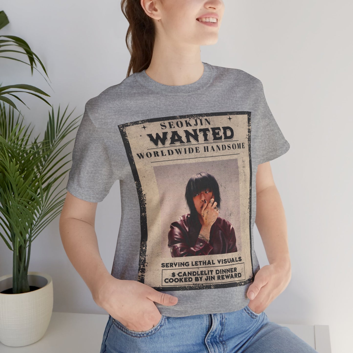 T-Shirt — 'Seokjin Wanted: Worldwide Handsome' Vintage Poster Tee