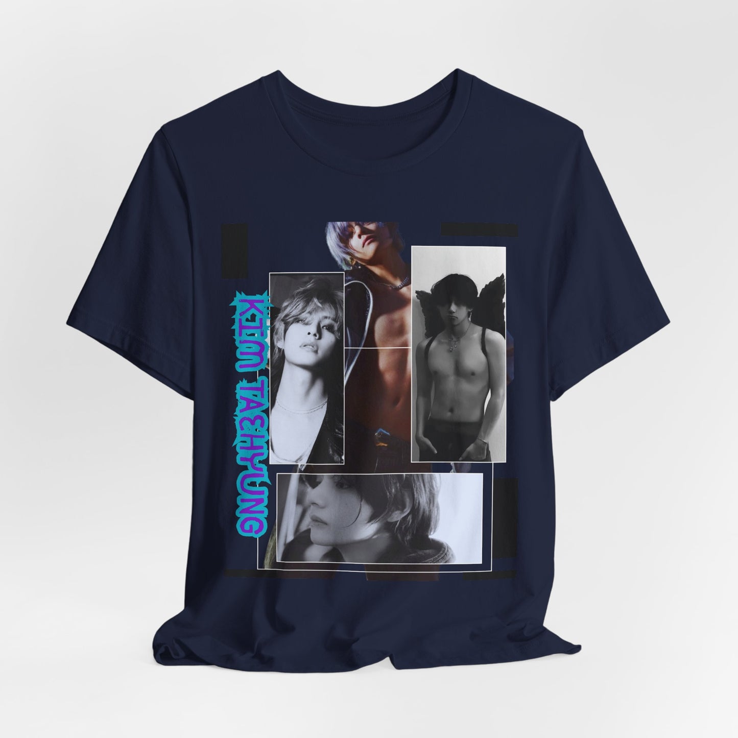 TAE Photo Collage Graphic Tee — Retro Black & White Portraits