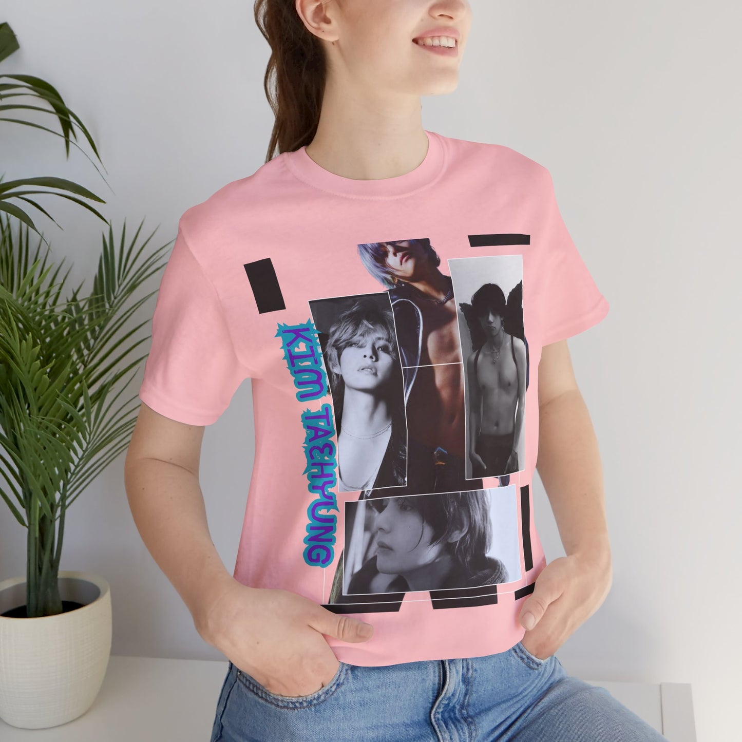 TAE Photo Collage Graphic Tee — Retro Black & White Portraits