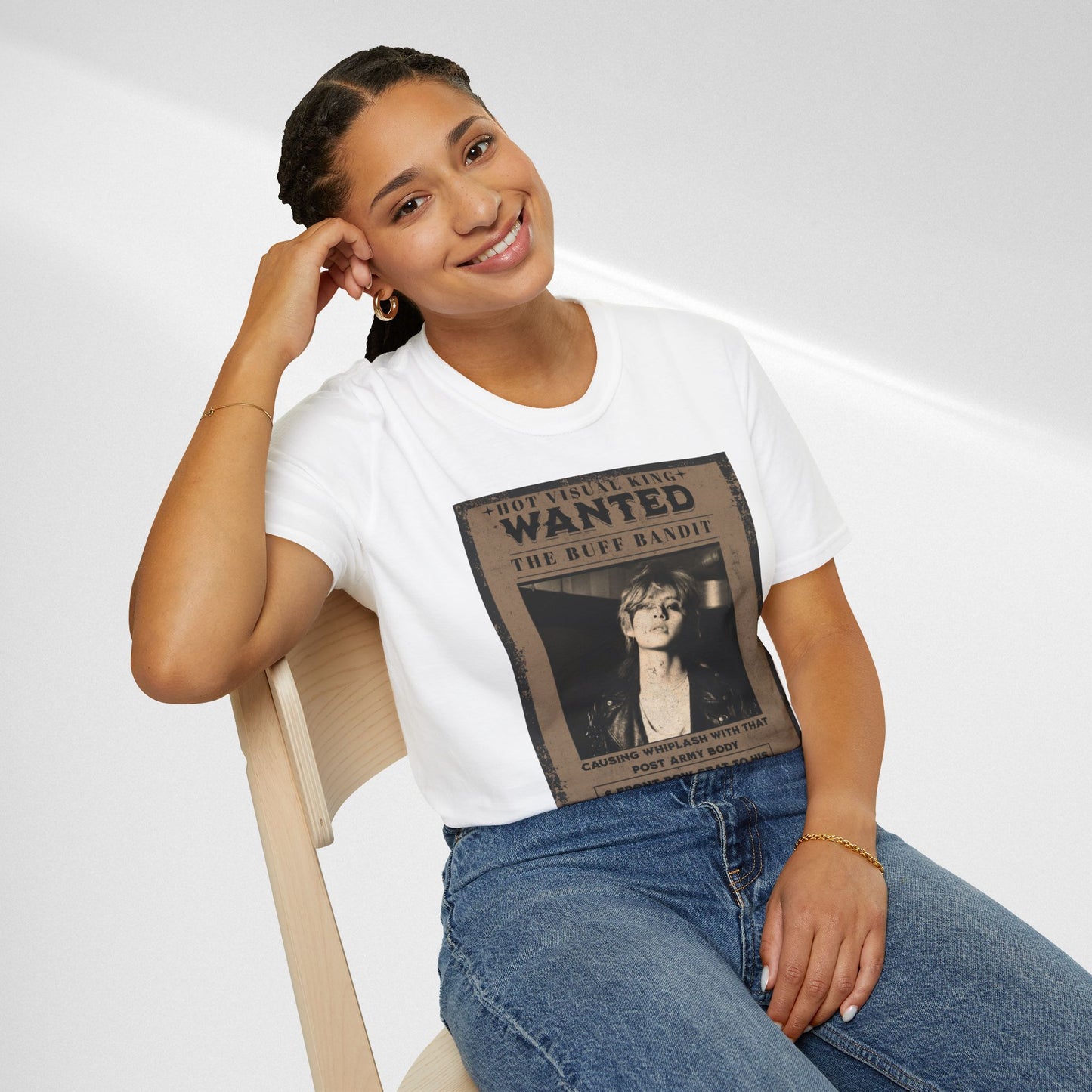 Wanted V Poster Graphic T-Shirt — "The Ruff Bandit" Vintage Western Mugshot Tee