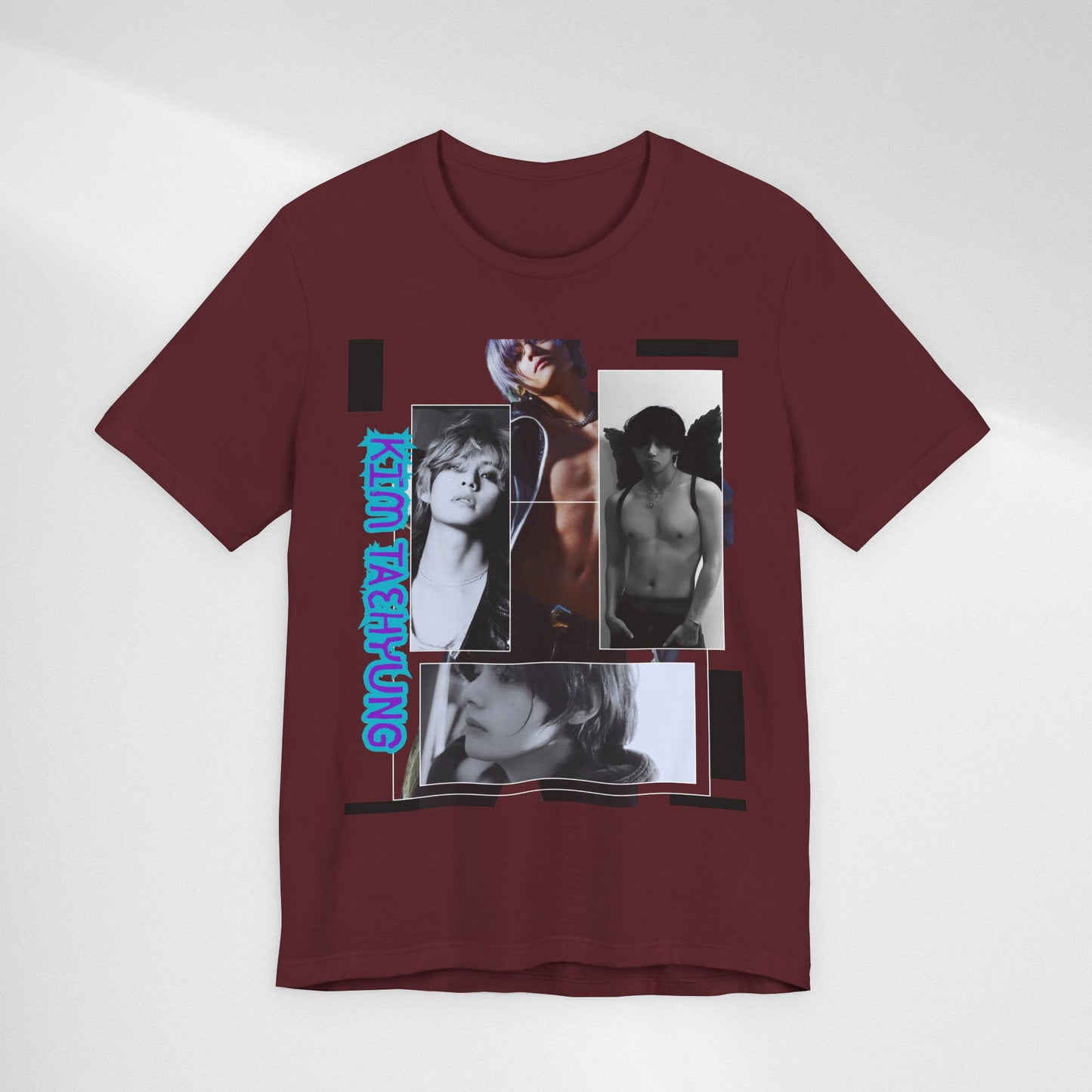 TAE Photo Collage Graphic Tee — Retro Black & White Portraits