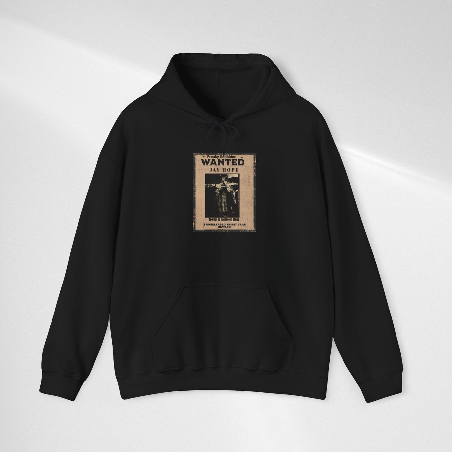 Hoodie - Vintage JHOPE 'WANTED' Poster Graphic Hooded Sweatshirt