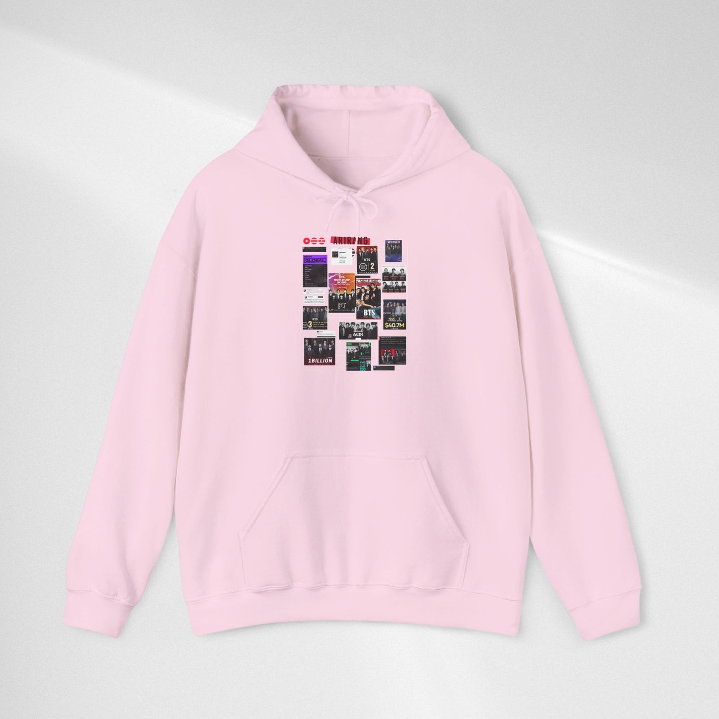 BTS ARIRANG Band Poster Collage Hoodie — Vintage Gig Tour Graphic Sweatshirt