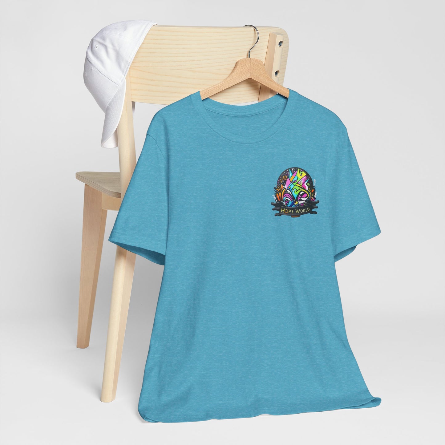 Hope World Graphic Tee — Colorful Graffiti BTS-Inspired Shirt