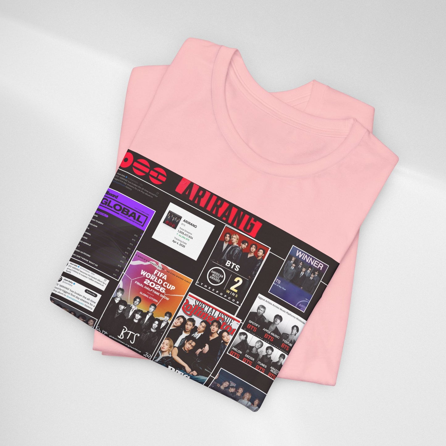 BTS  ARIRANG Collage Graphic Tee — K‑Pop Fan Tribute Shirt
