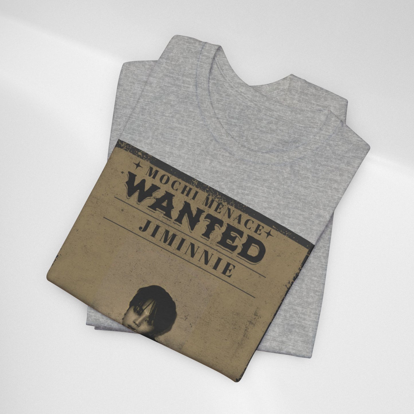 JIMIN Wanted Poster Graphic Tee — 'Mischief Menace' Vintage Style