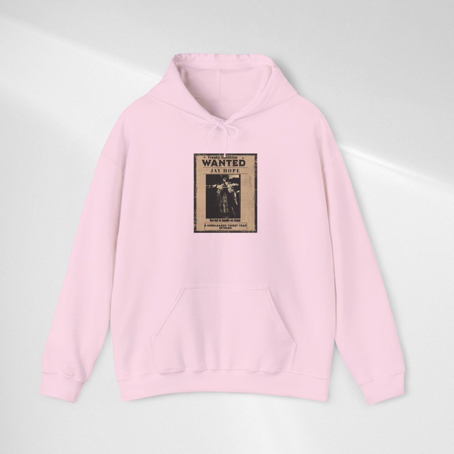 Hoodie - Vintage JHOPE 'WANTED' Poster Graphic Hooded Sweatshirt