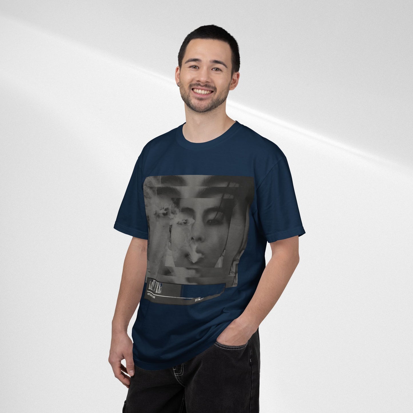 V Graphic Tee — Noir Glitch Portrait T-Shirt