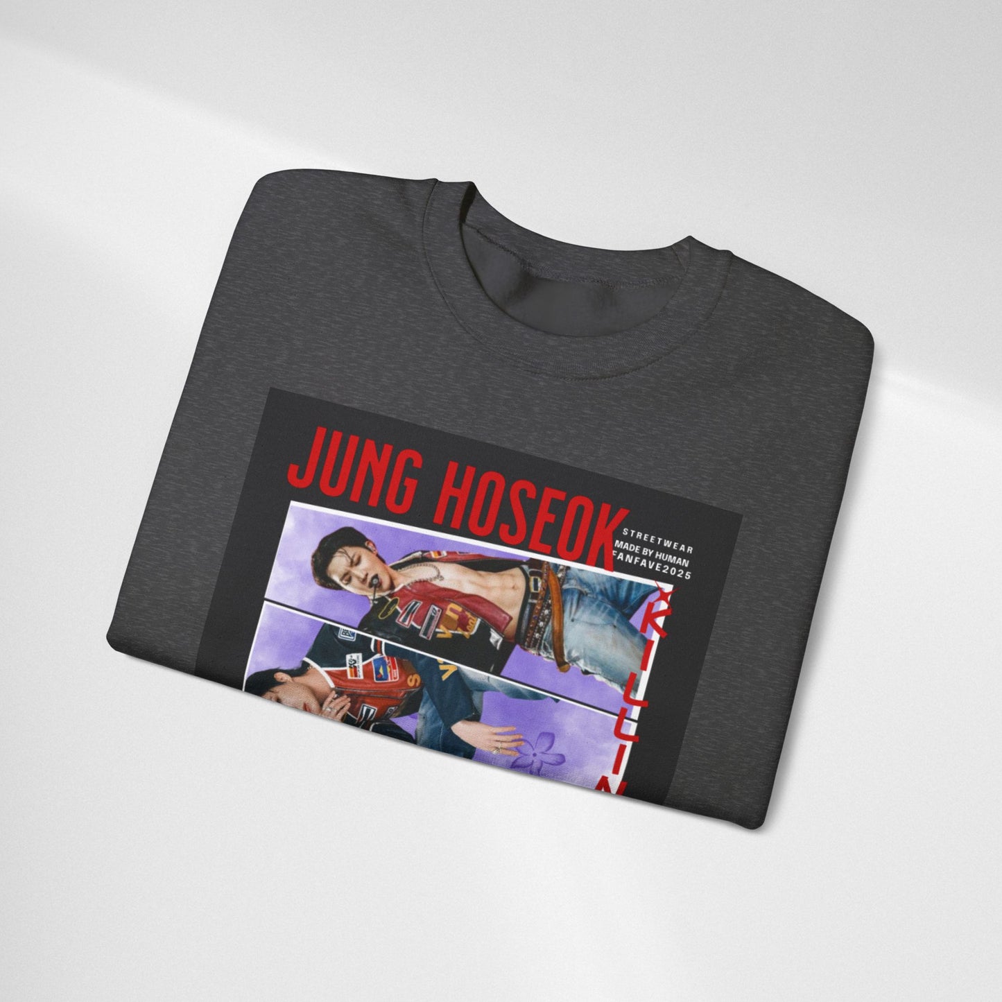 Photo Collage Crewneck Sweatshirt — 'JUNG HOSEOK' Graphic Pullover