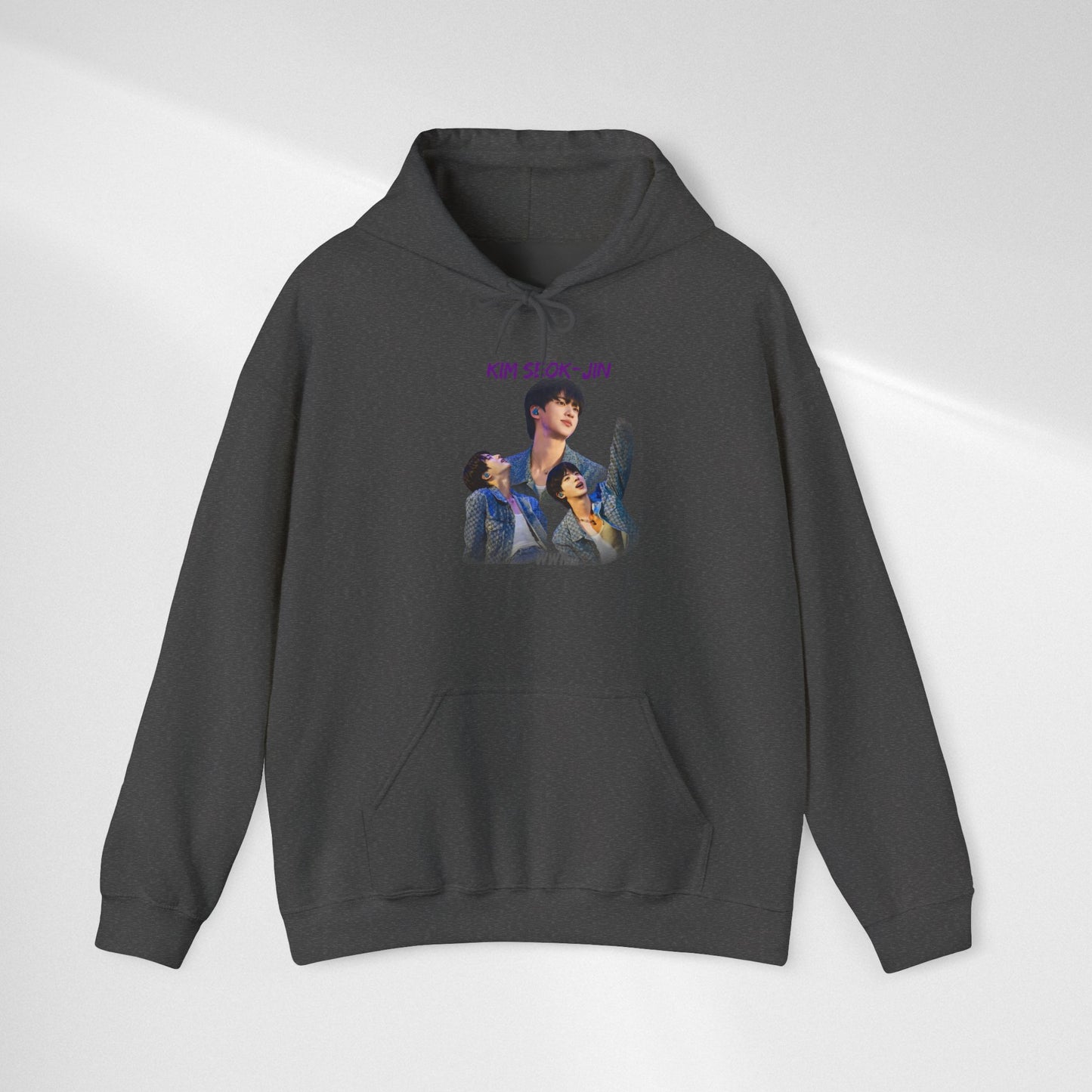 JIN Graphic Hoodie — Artistic Three-Image Portrait Design