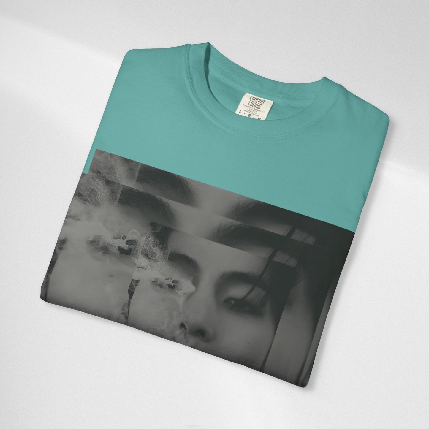 V Graphic Tee — Noir Glitch Portrait T-Shirt