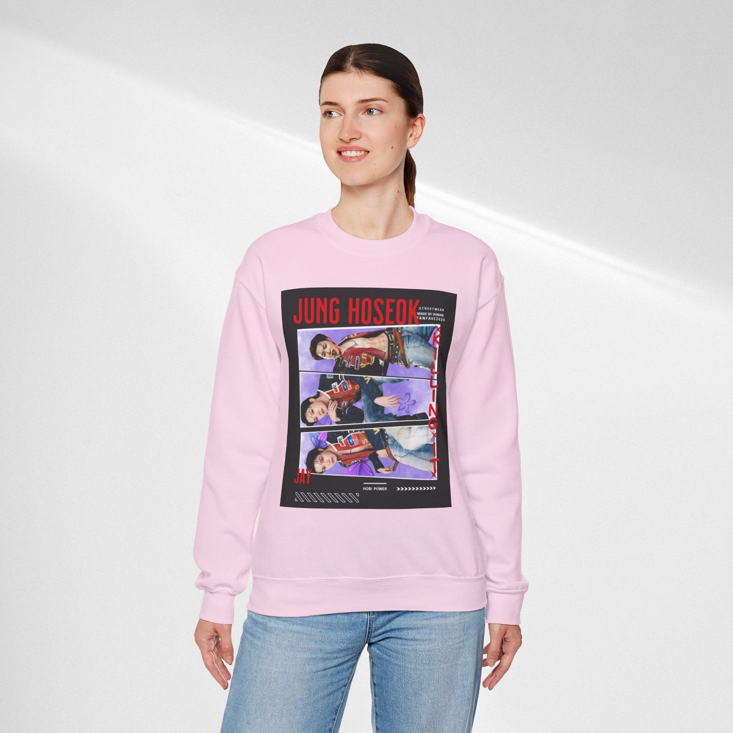 Photo Collage Crewneck Sweatshirt — 'JUNG HOSEOK' Graphic Pullover