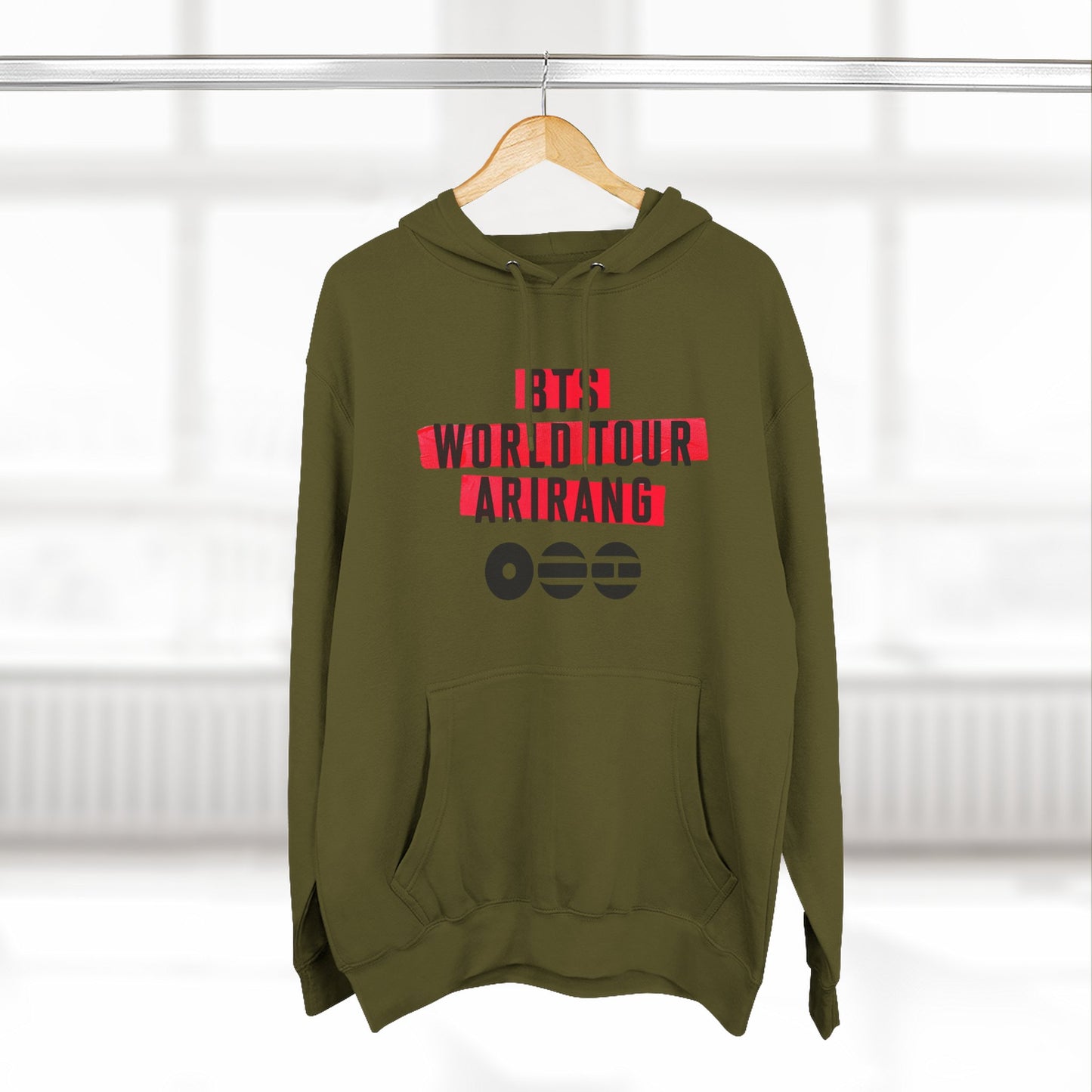 BTS World Tour Hoodie — 'Arirang' Fleece Pullover with Tour Dates