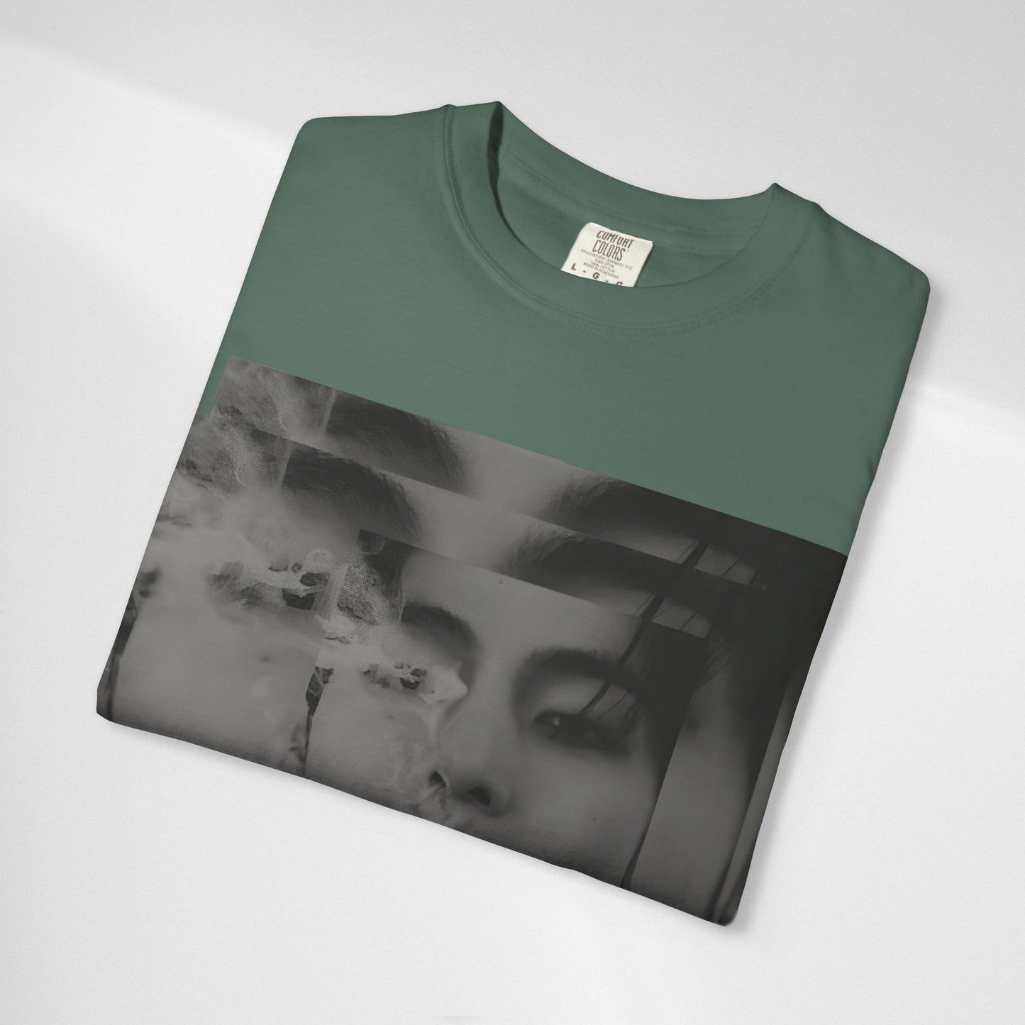 V Graphic Tee — Noir Glitch Portrait T-Shirt
