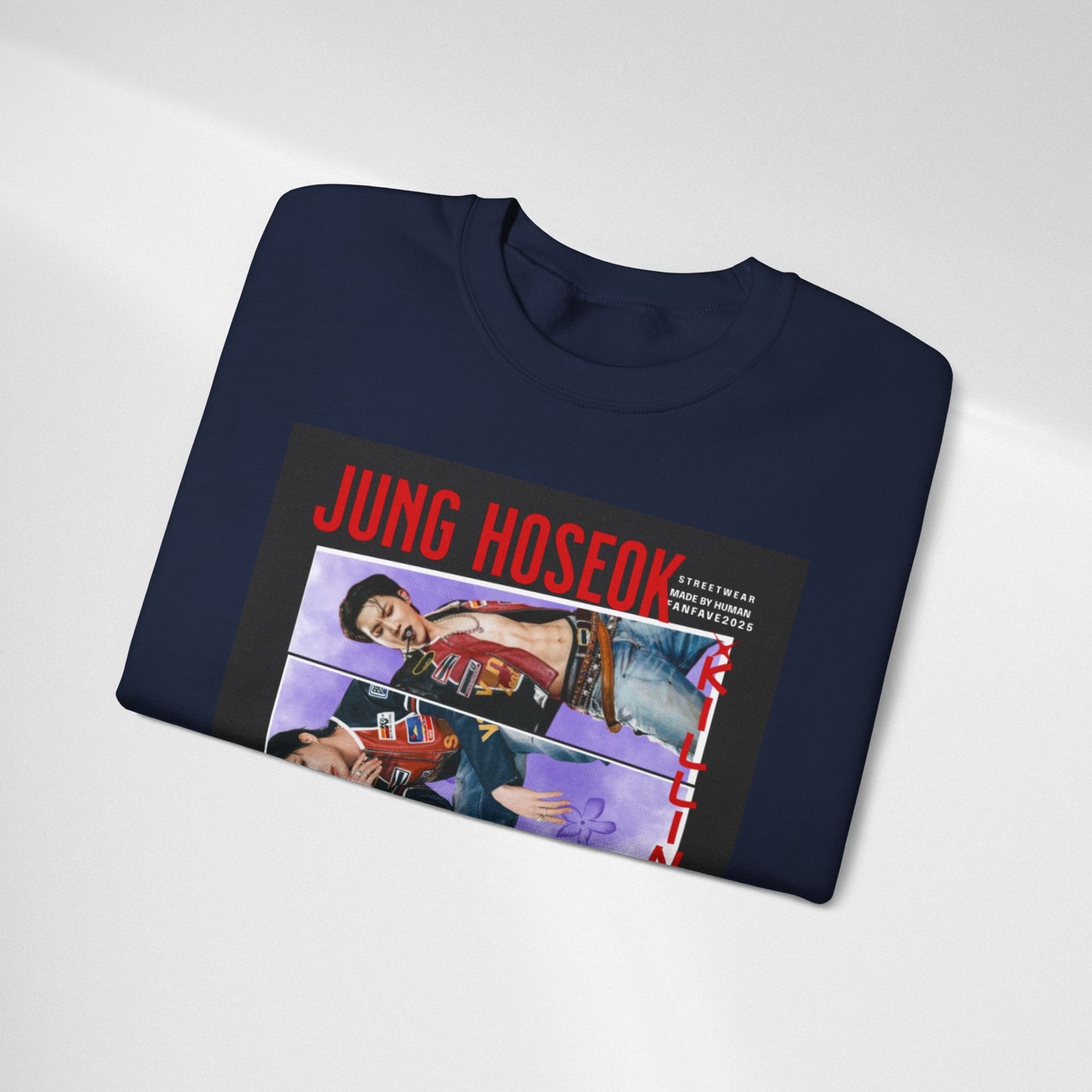 Photo Collage Crewneck Sweatshirt — 'JUNG HOSEOK' Graphic Pullover