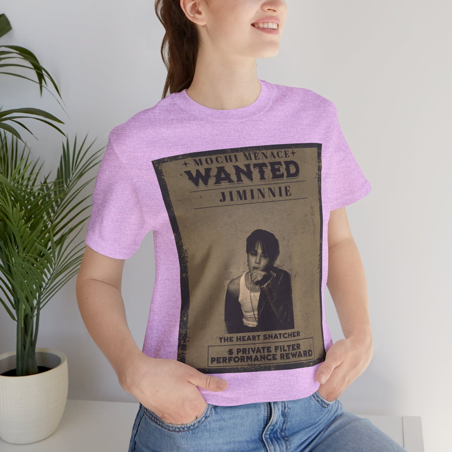 JIMIN Wanted Poster Graphic Tee — 'Mischief Menace' Vintage Style