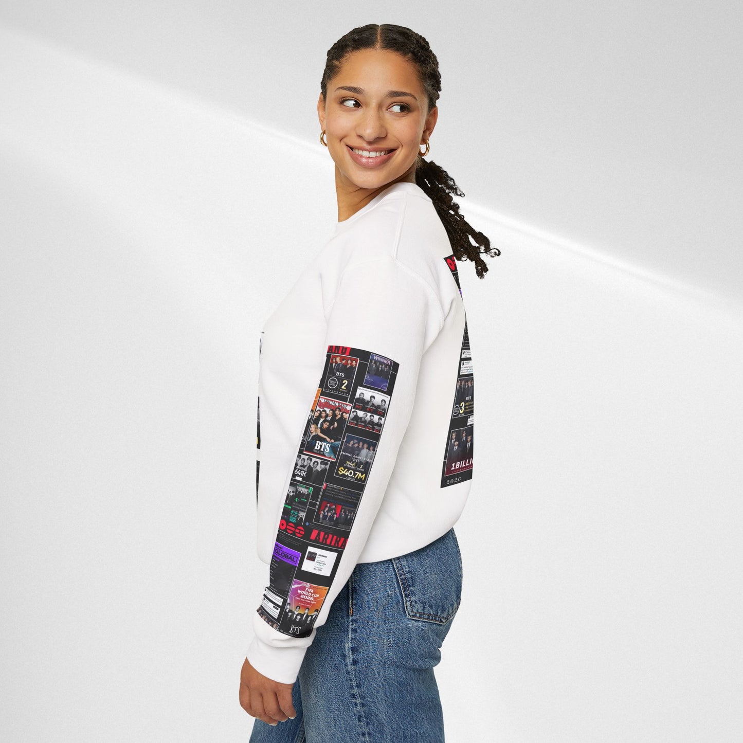 Crewneck Sweatshirt — BTS ARIRANG Collage Graphic Crewneck (Album Posters & Tour Art)