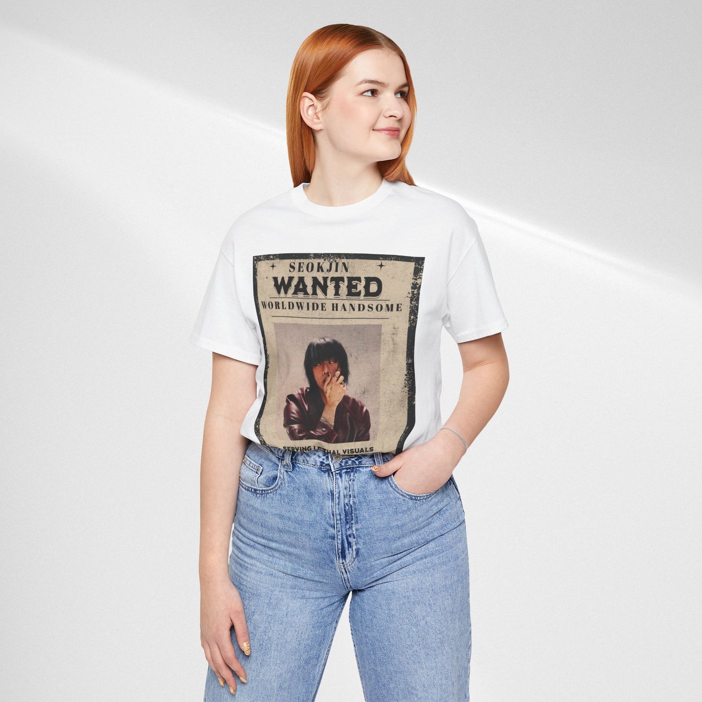 T-Shirt — 'Seokjin Wanted: Worldwide Handsome' Vintage Poster Tee