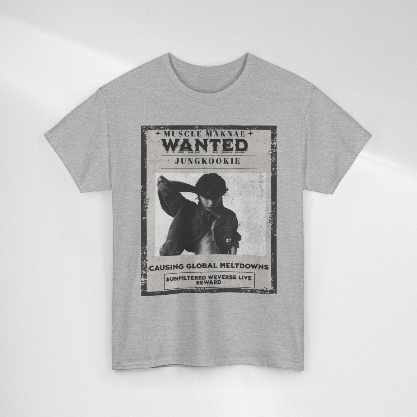 Wanted Poster T-Shirt — "Jungkookie" Vintage K-Pop Graphic Tee