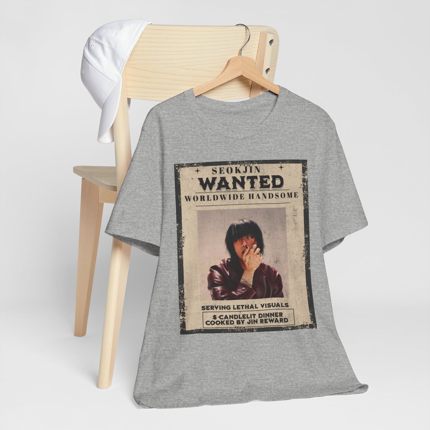 T-Shirt — 'Seokjin Wanted: Worldwide Handsome' Vintage Poster Tee
