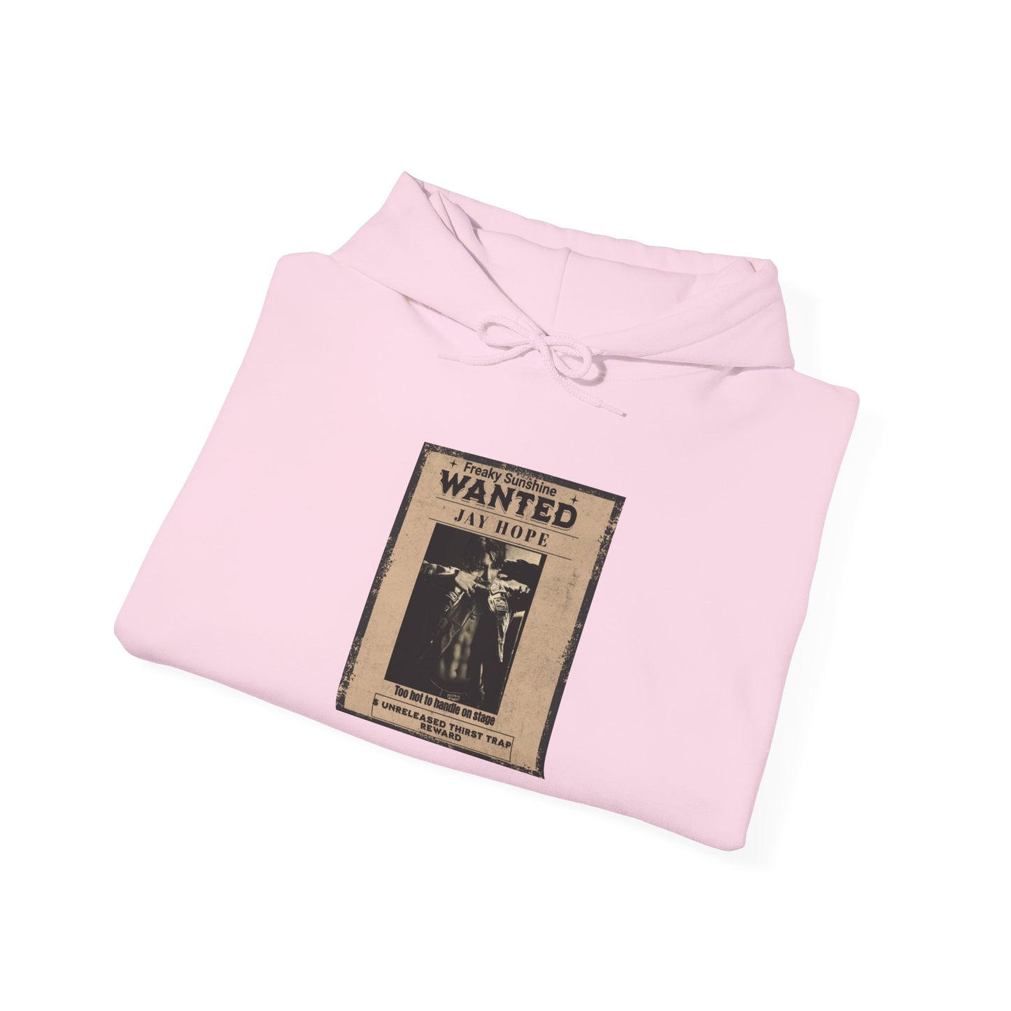 Hoodie - Vintage JHOPE 'WANTED' Poster Graphic Hooded Sweatshirt