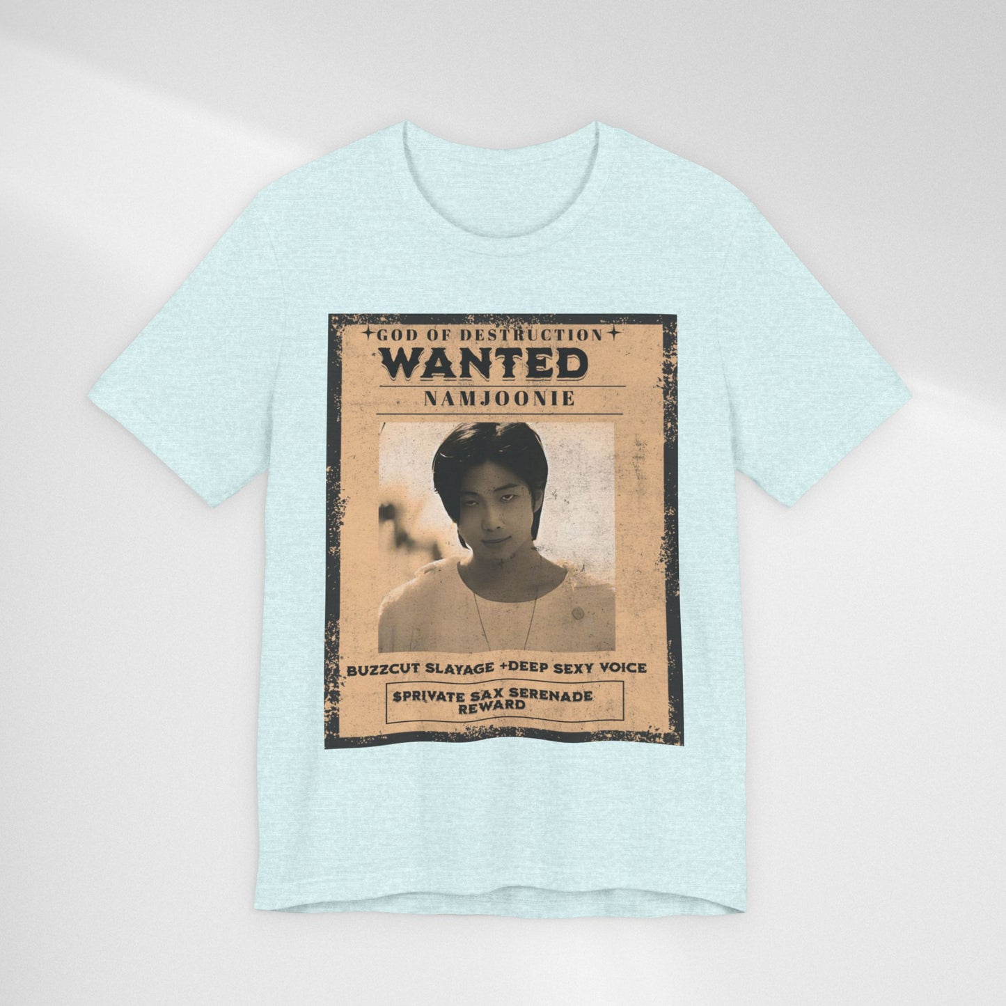 T-Shirt — Vintage 'Wanted: Namjoonie' Photo Tee (K-Pop Fan Poster Style)