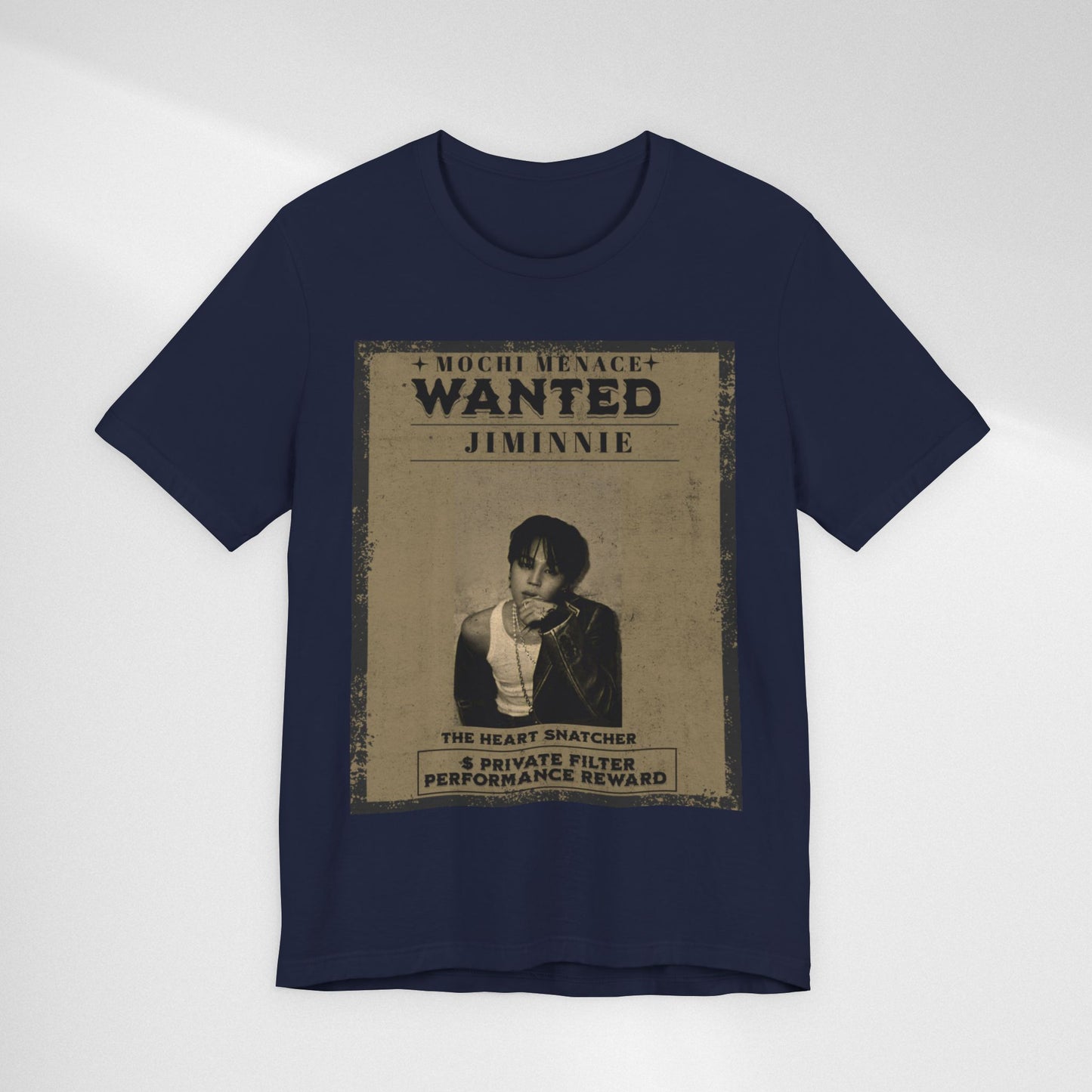 JIMIN Wanted Poster Graphic Tee — 'Mischief Menace' Vintage Style
