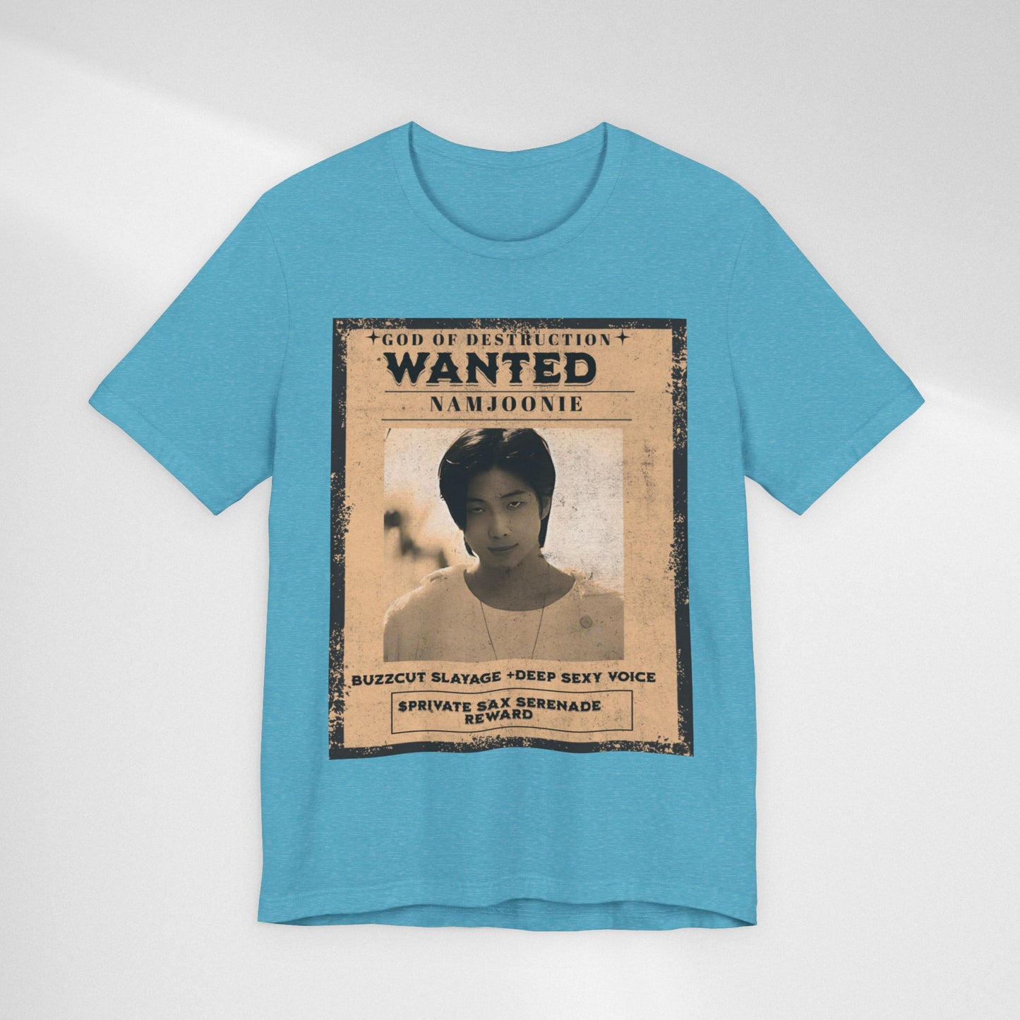T-Shirt — Vintage 'Wanted: Namjoonie' Photo Tee (K-Pop Fan Poster Style)