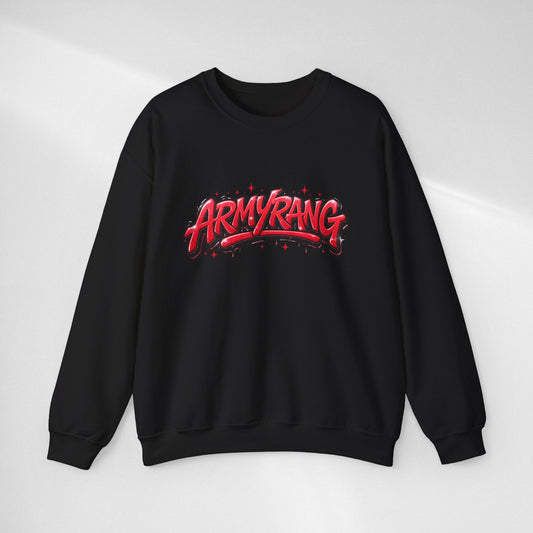 Crewneck Sweatshirt — Red Graffiti “ArmyRang” Streetwear