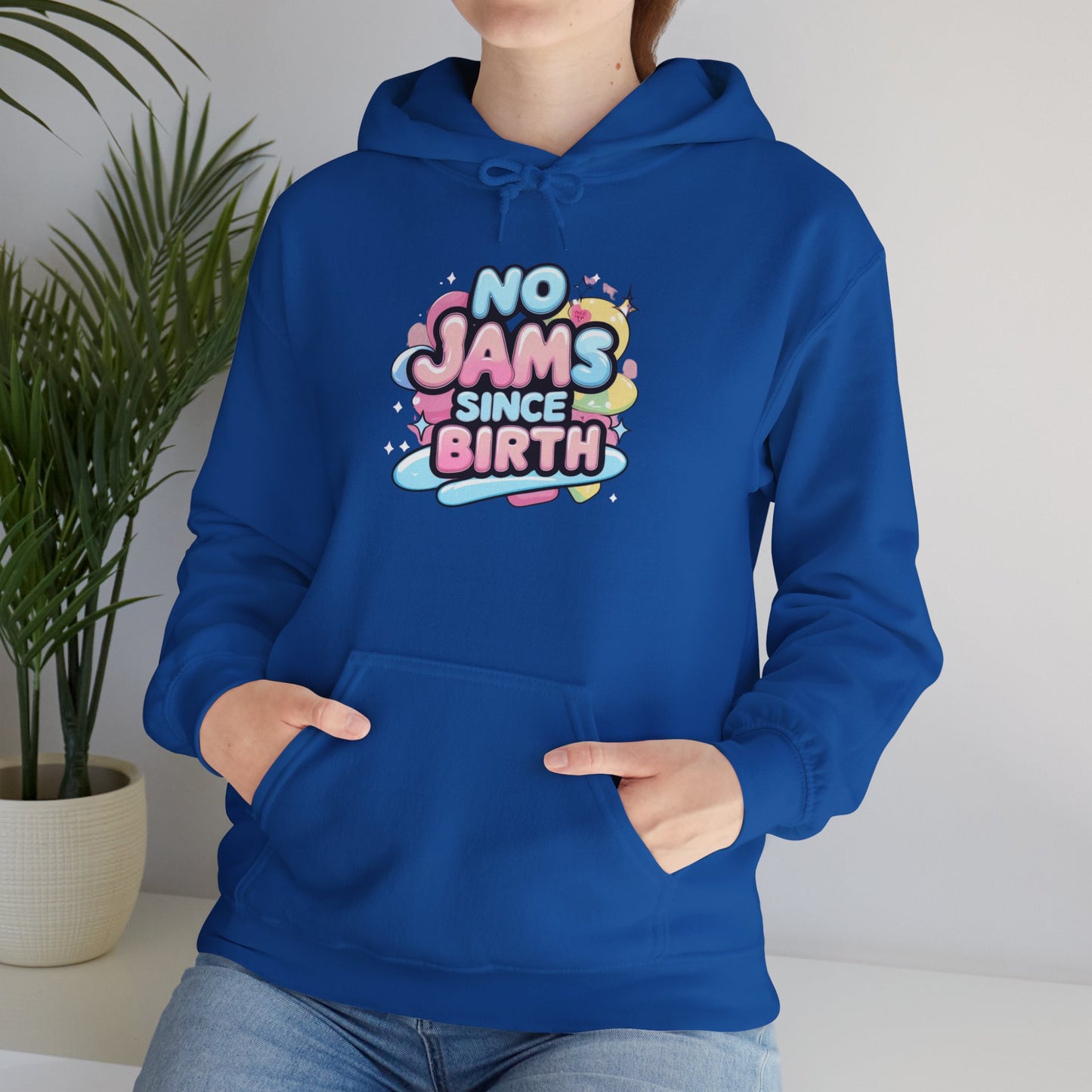 Hoodie — "No Jams Since Birth" Cute Kawaii Graphic Pullover