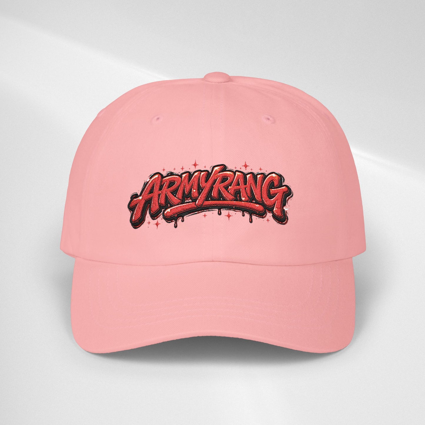 Dad Cap - Red Graffiti "ARMYRANG" Embroidered Baseball Hat