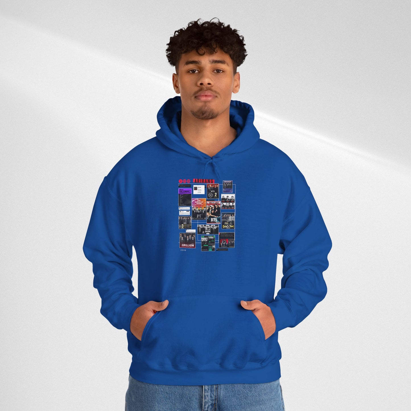 BTS ARIRANG Band Poster Collage Hoodie — Vintage Gig Tour Graphic Sweatshirt