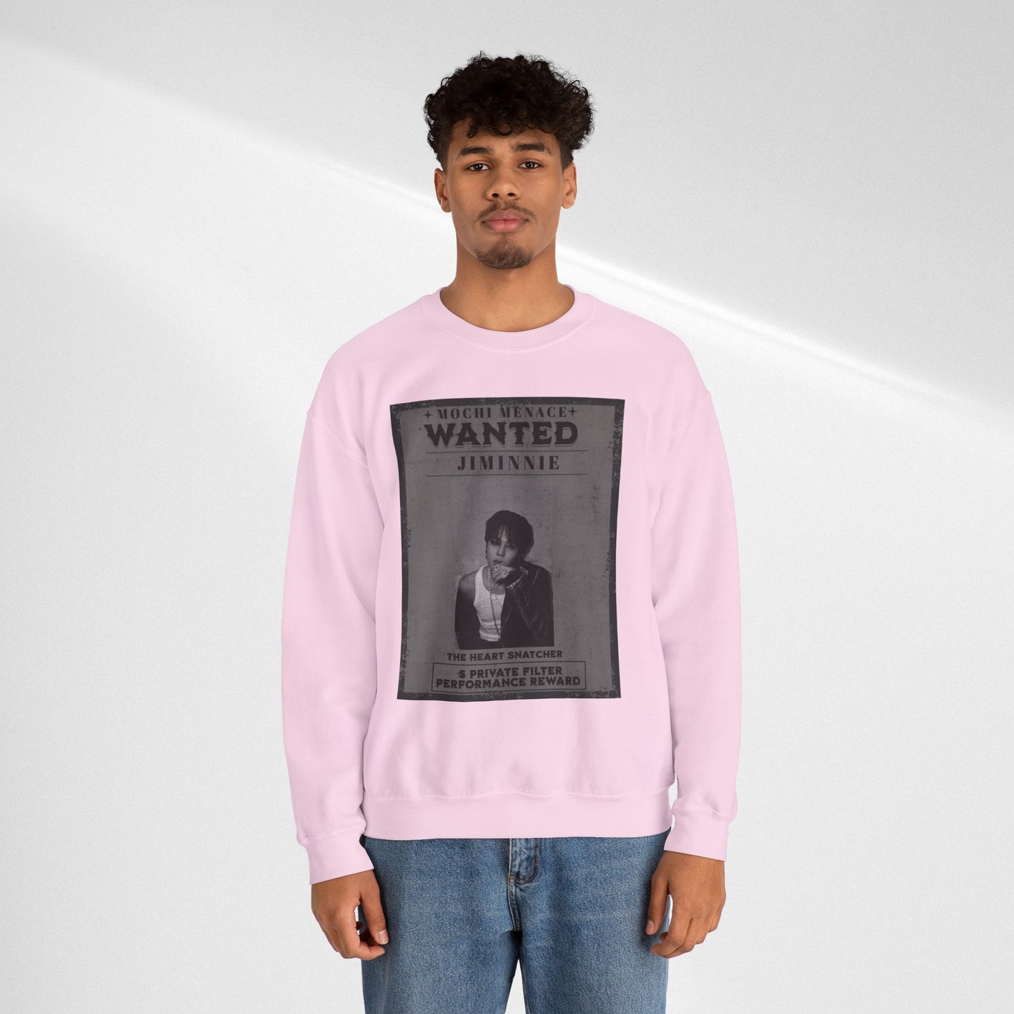 Wanted Poster Crewneck Sweatshirt – 'Wanted Jiminie' Vintage K-Pop Graphic
