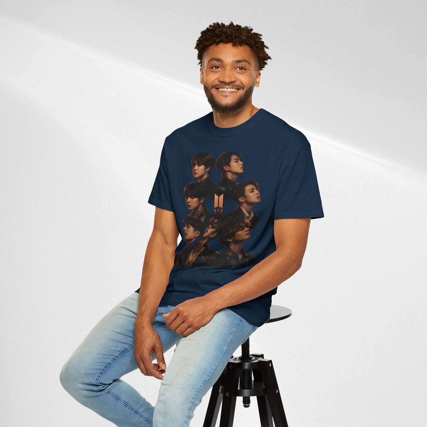 BTS Portrait Collage T-Shirt — Dark Mood Graphic Tee