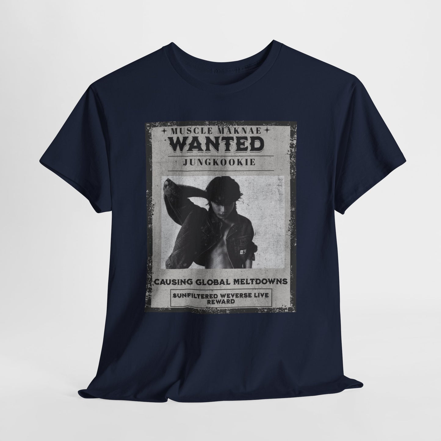 Wanted Poster T-Shirt — "Jungkookie" Vintage K-Pop Graphic Tee