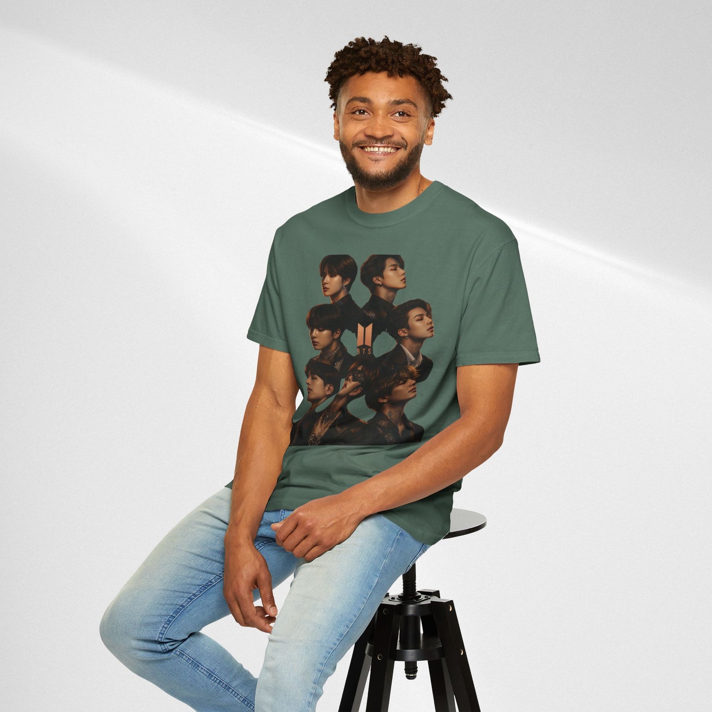 BTS Portrait Collage T-Shirt — Dark Mood Graphic Tee