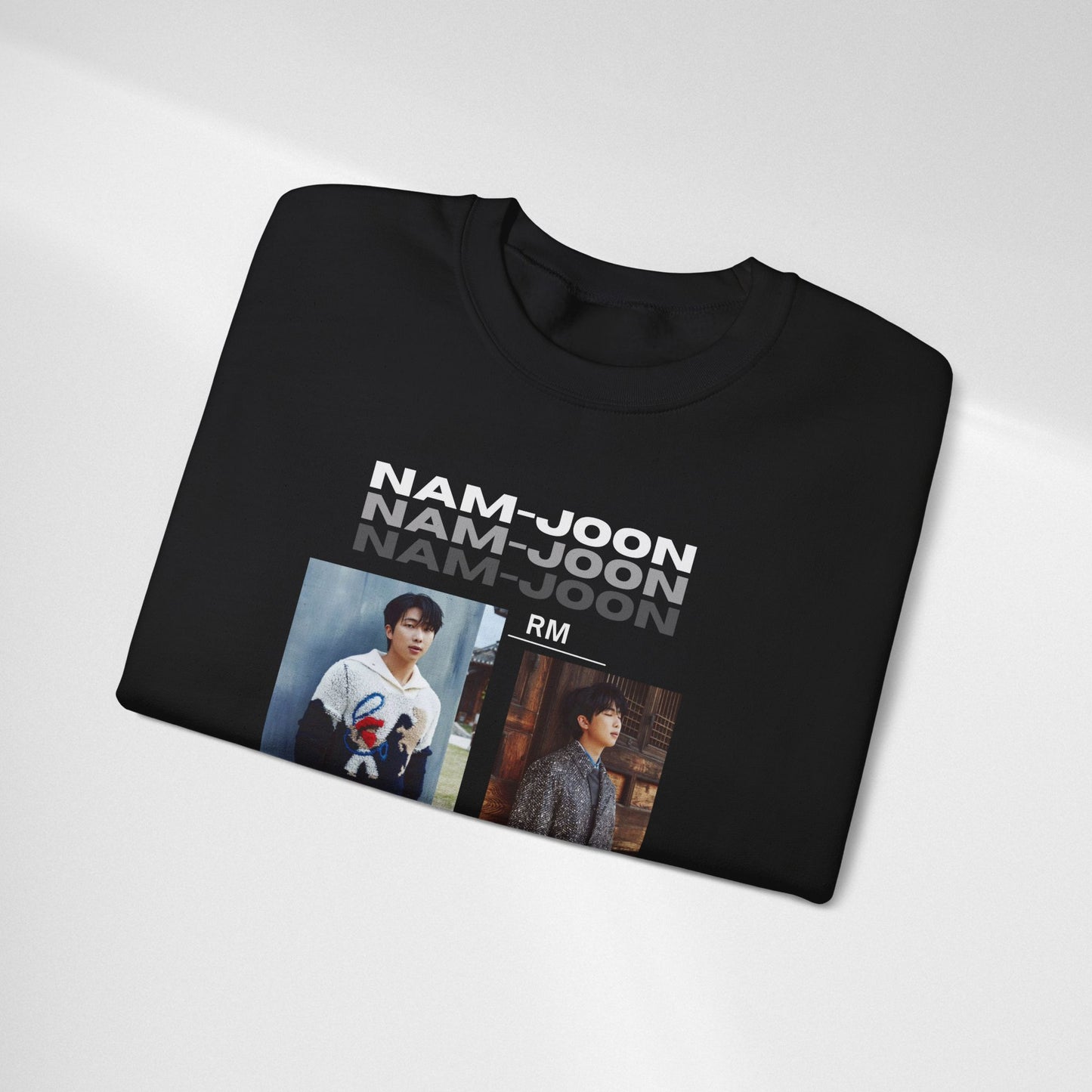 Photo Collage Crewneck Sweatshirt — "Nam-Joon" Graphic Pullover