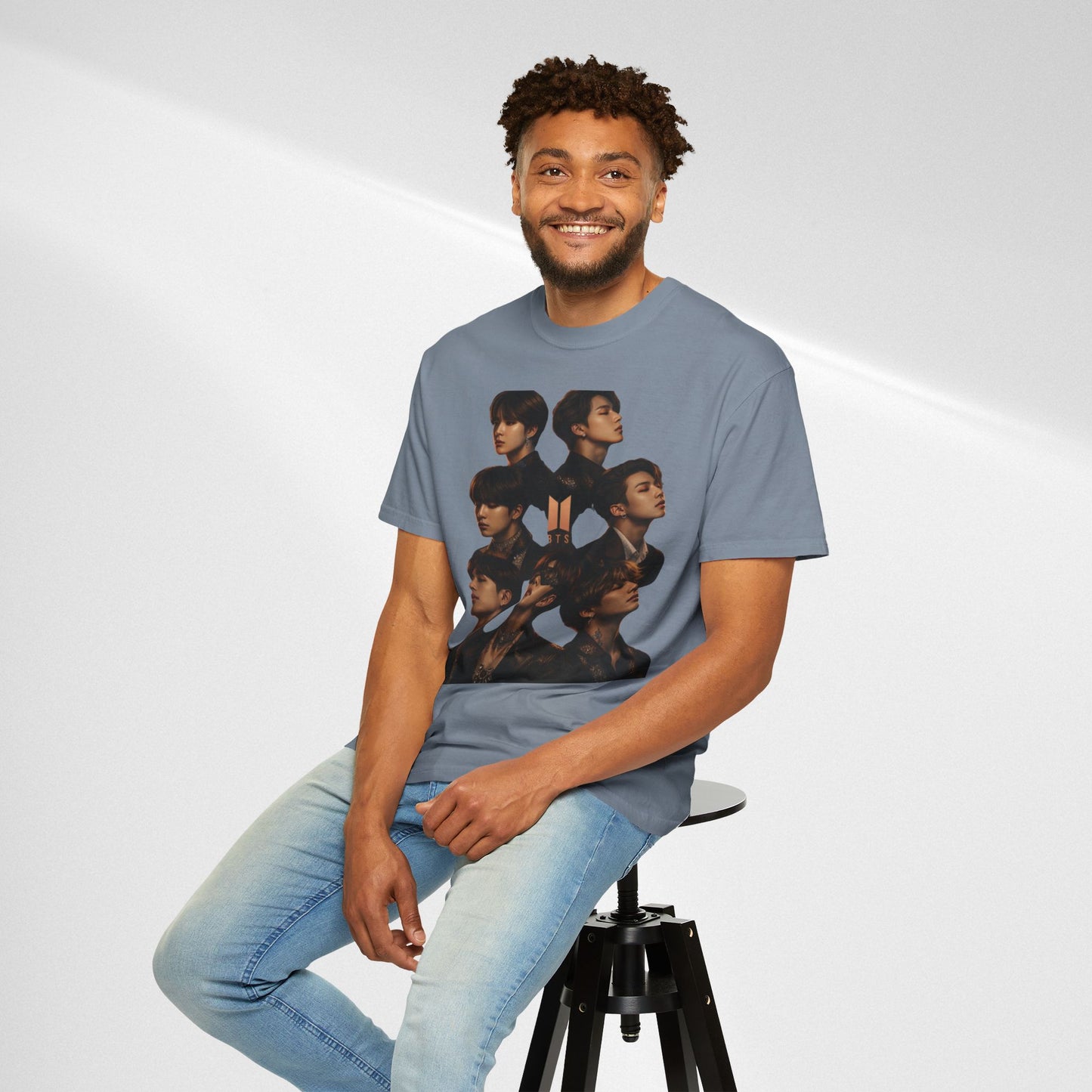 BTS Portrait Collage T-Shirt — Dark Mood Graphic Tee