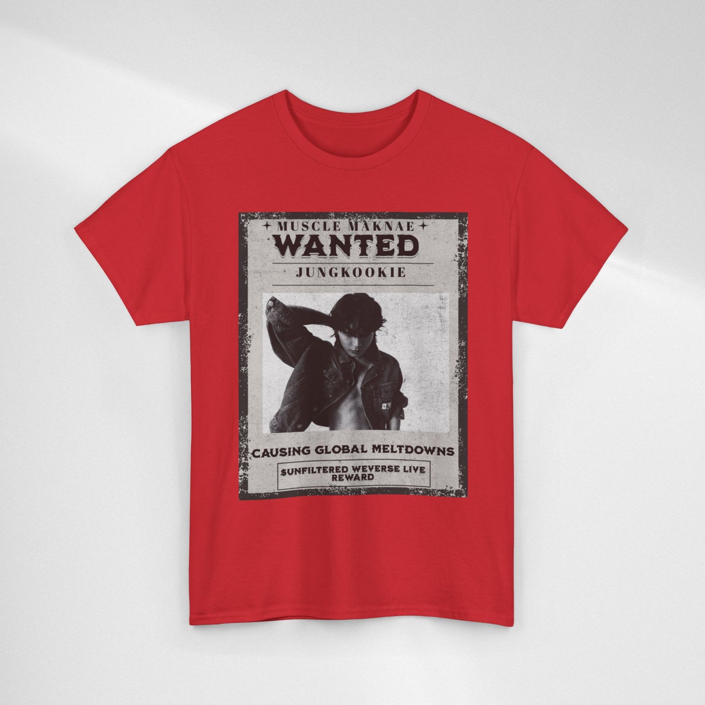 Wanted Poster T-Shirt — "Jungkookie" Vintage K-Pop Graphic Tee