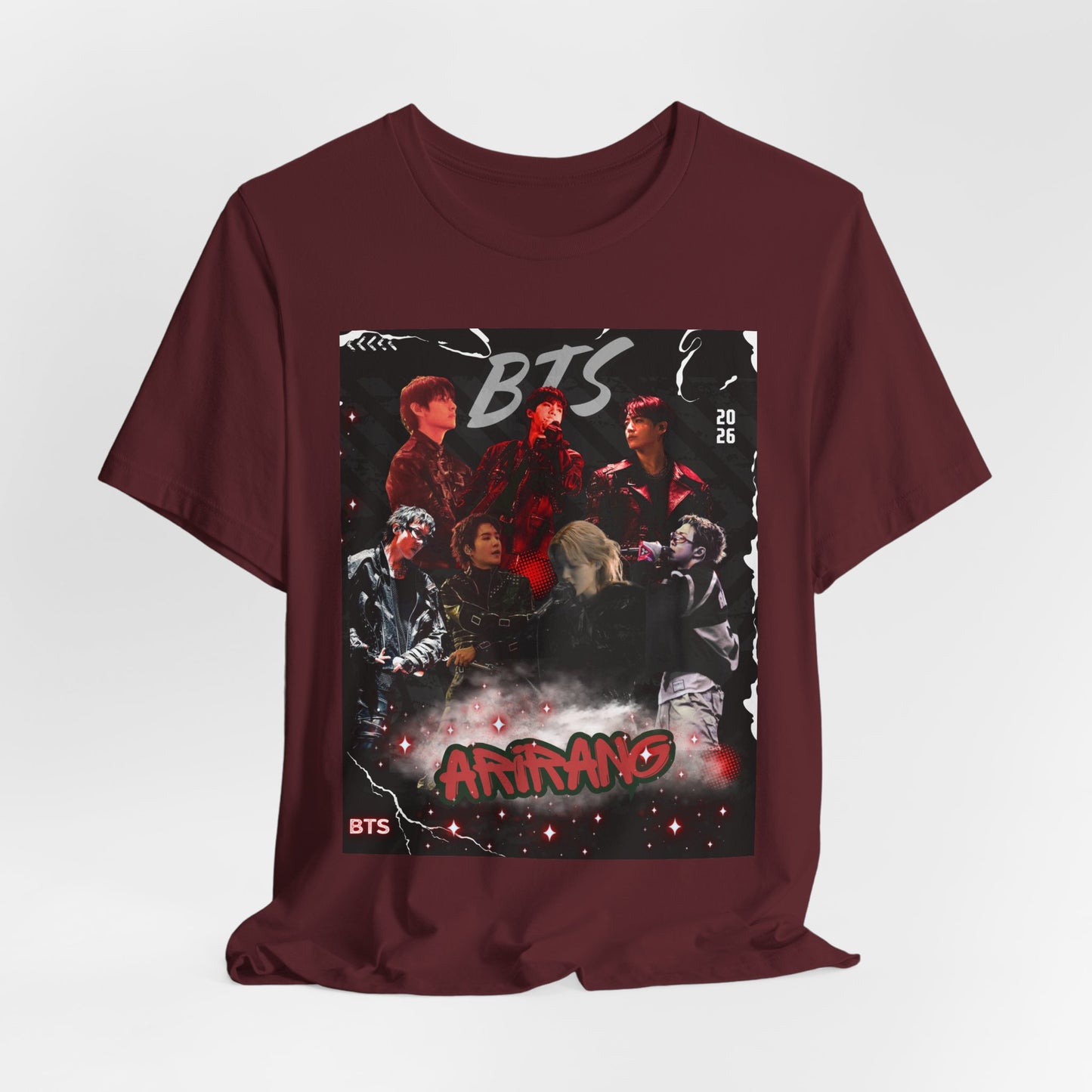 BTS ARIRANG Band Graphic Tee — 'BTS ARMY' Retro Concert Poster Shirt