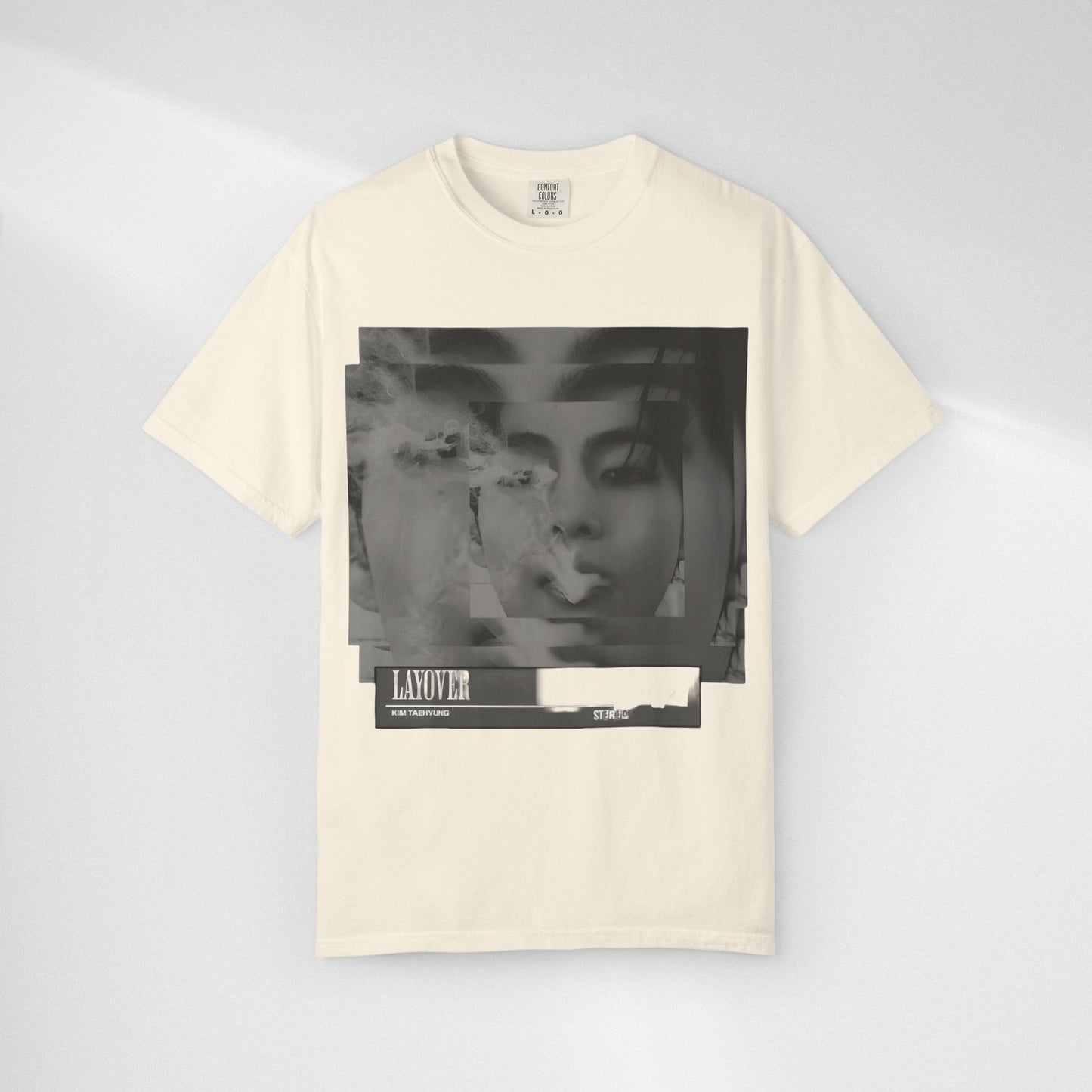 V Graphic Tee — Noir Glitch Portrait T-Shirt