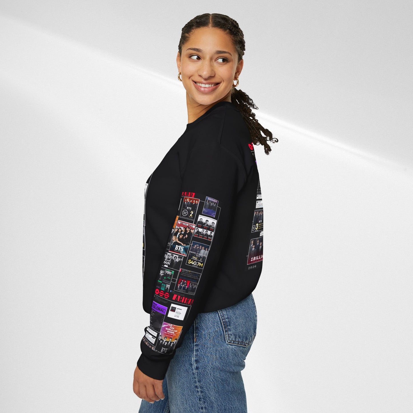 Crewneck Sweatshirt — BTS ARIRANG Collage Graphic Crewneck (Album Posters & Tour Art)