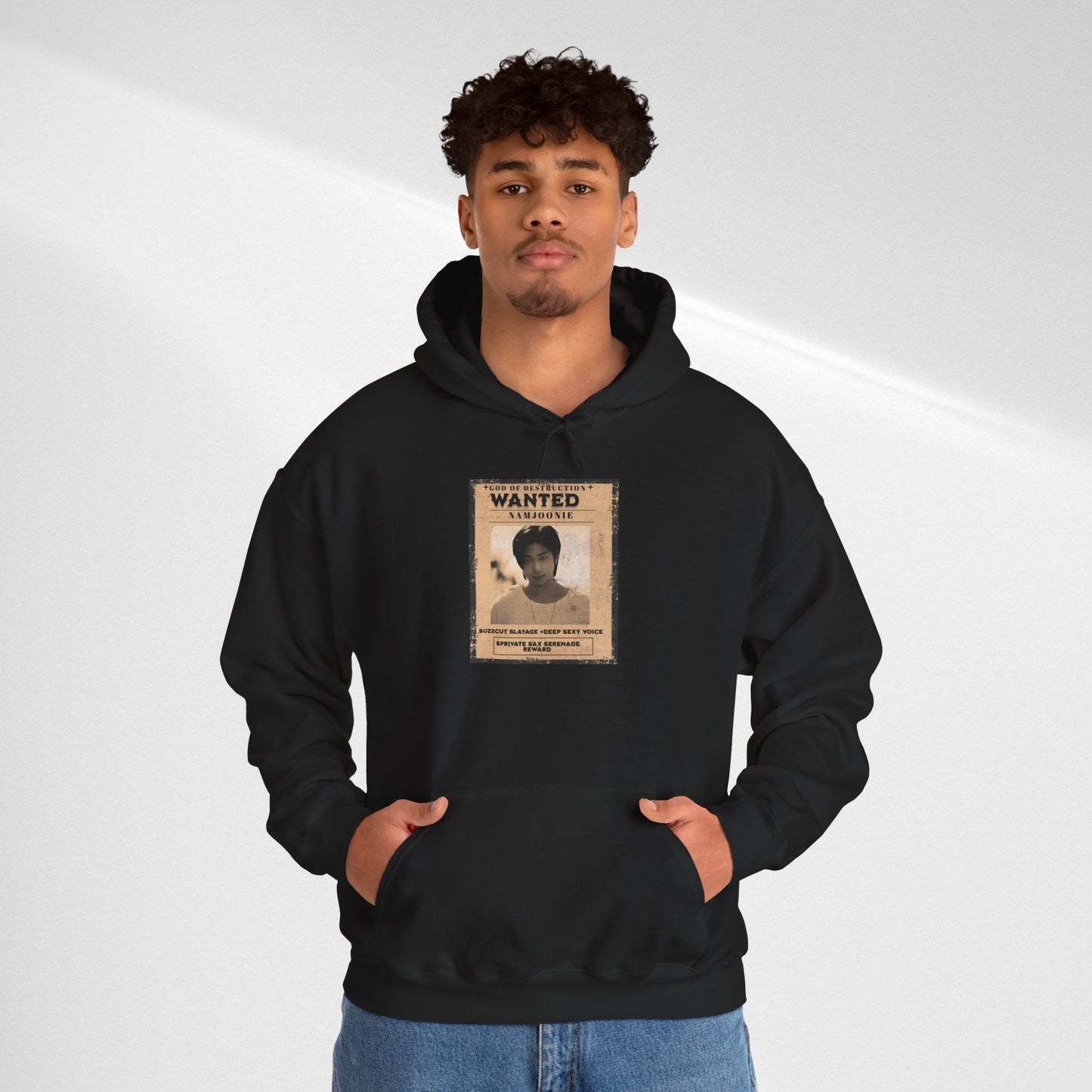 Hoodie - Vintage Namjoon 'WANTED' Poster Graphic Pullover