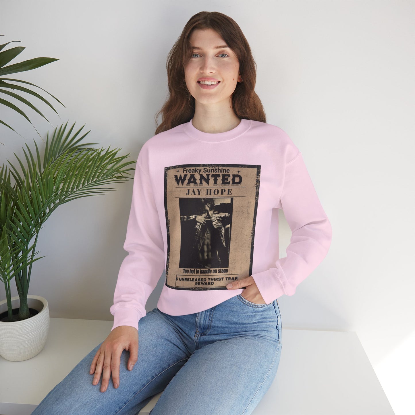 Wanted 'Jay Hope' Vintage Poster Sweatshirt – Retro Western Graphic Crewneck